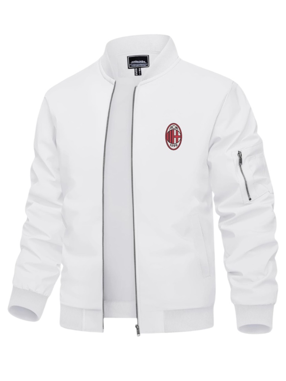 Men’s AC Milan Embroidered Lightweight Bomber Jacket White